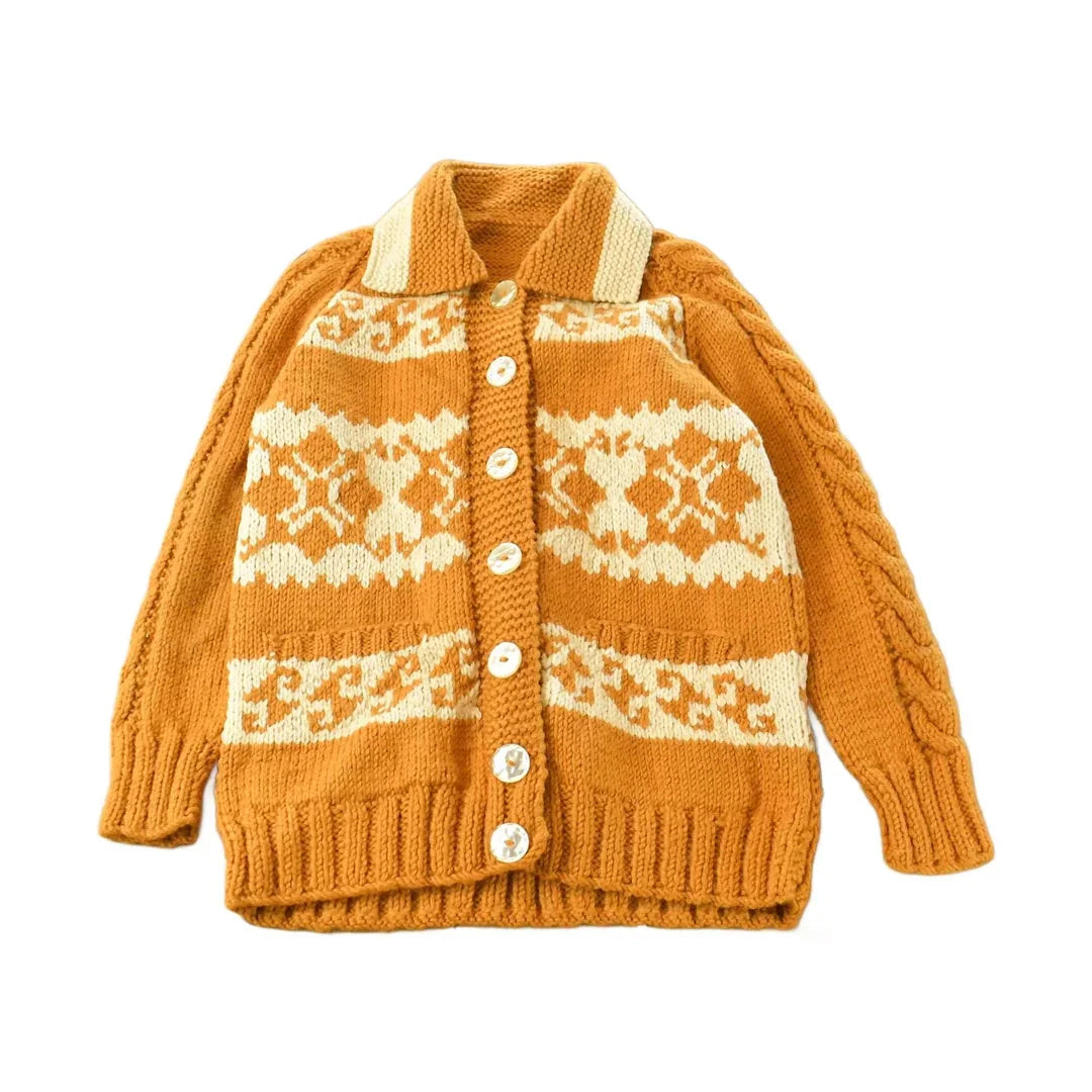 Vintage 1970s Cable Knit Nordic Cardigan Sweater Women's Medium from propervintagecanada