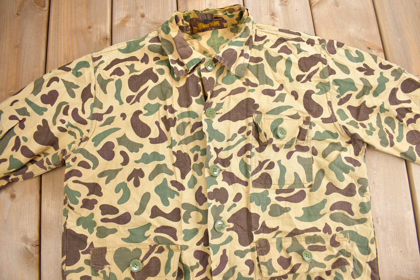 Vintage 1970s Caliber Duck Camo Button Up Shirt Men's M from propervintagecanada