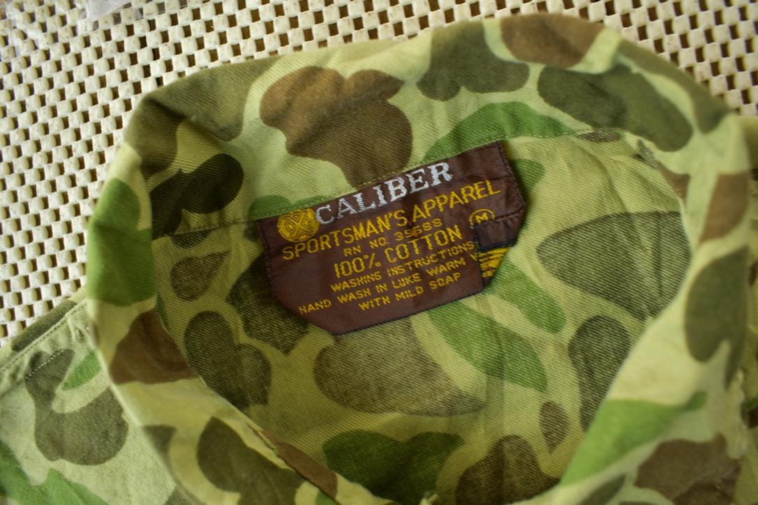 Vintage 1970s Caliber Duck Camo Button Up Shirt Men's Medium from propervintagecanada