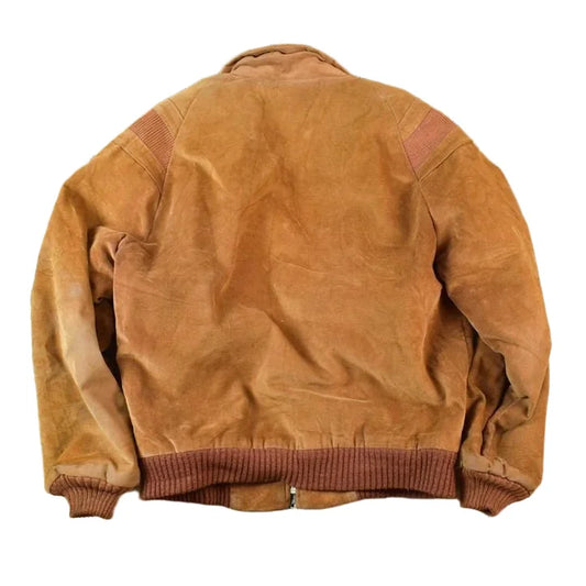 Vintage 1970s California Imperial Faux Fur Lined SuedeBomber Jacket Made In USA from propervintagecanada
