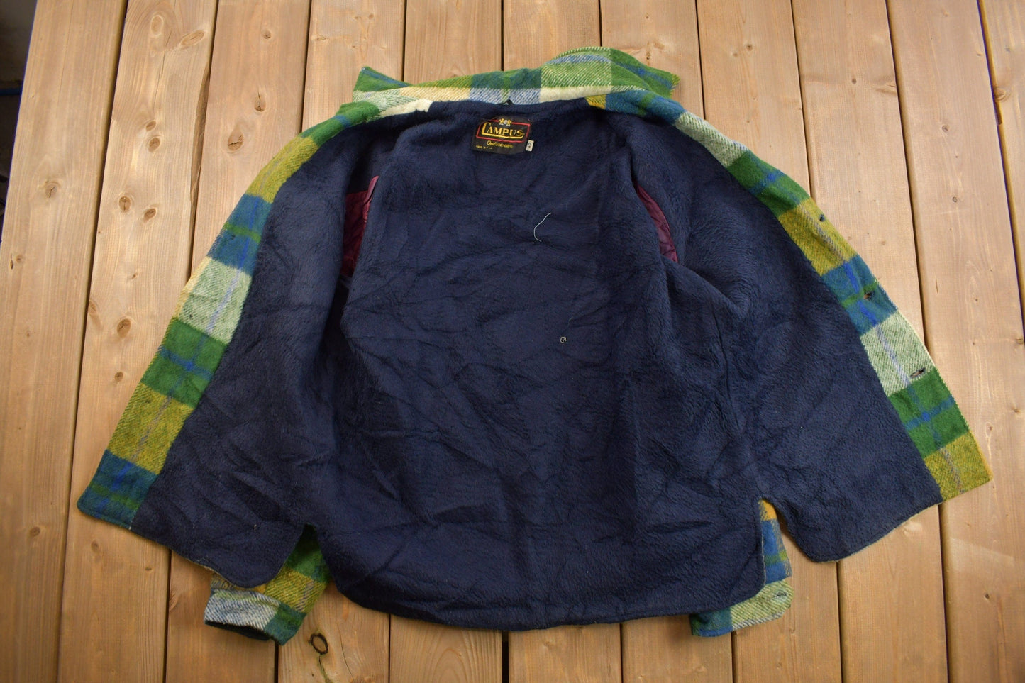 Vintage 1970s Campus Plaid Button Up Shirt Men's Large from propervintagecanada
