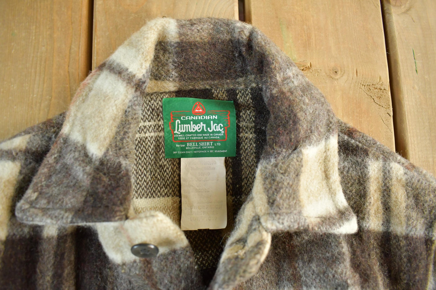 Vintage 1970s Canadian Lumber Jac Wool Flannel Shirt Jacket Men's Medium from propervintagecanada
