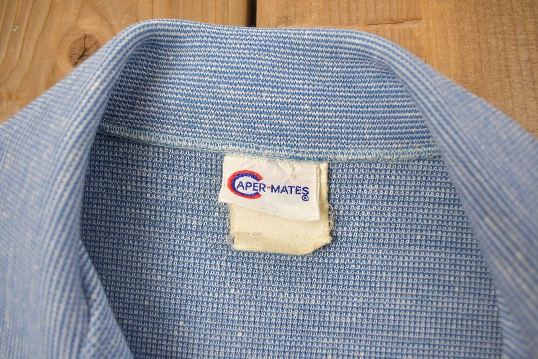 Vintage 1970s Caper-Mates House Themed Button Up Shirt / 1970s Button Down/ Vintage Flannel / Basic Button Up / Cute Shirt / Embroidered from propervintagecanada