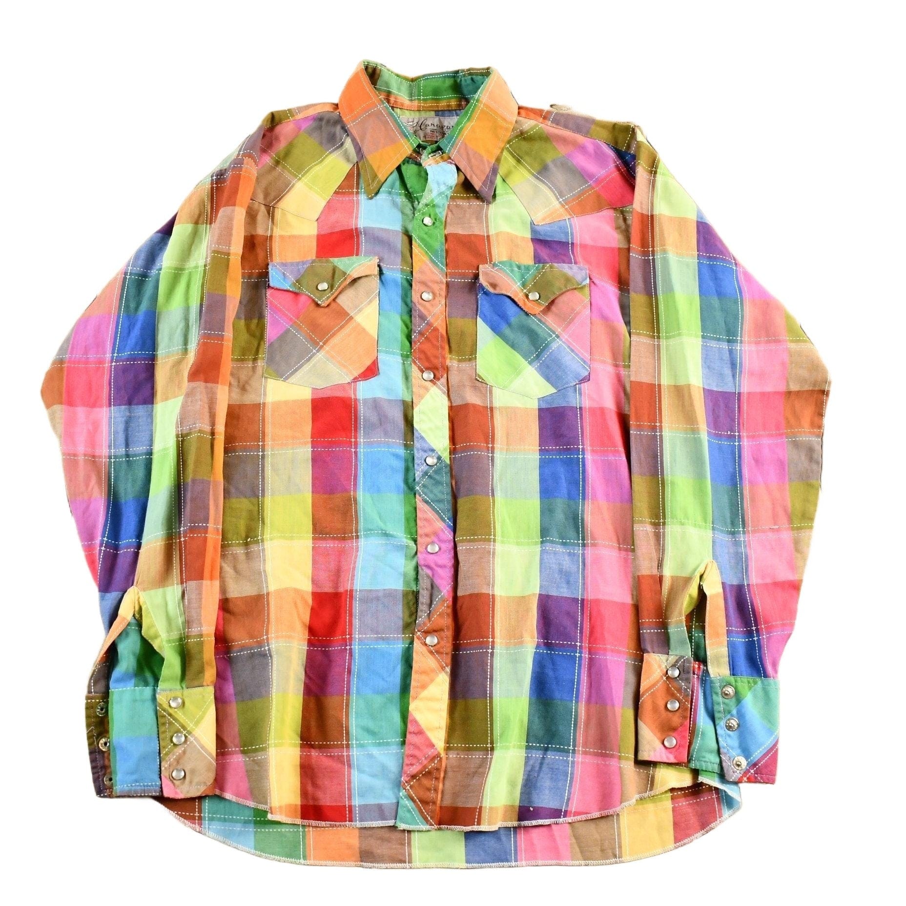 Vintage 1970s Caravan Western Pearl Snap Shirt Men's Large from propervintagecanada
