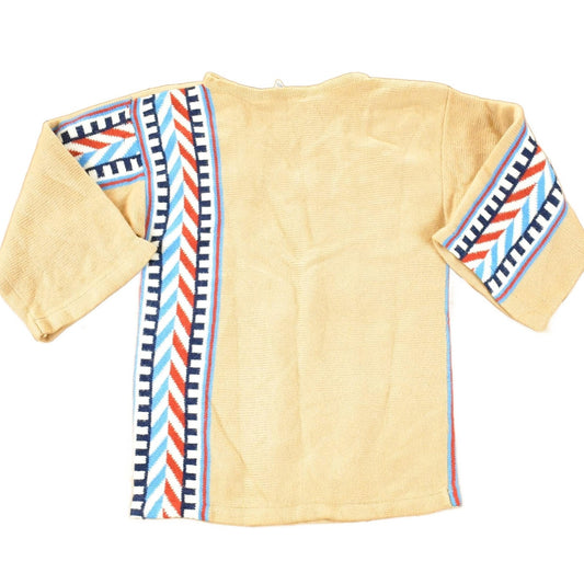 Vintage 1970s CariKnits Toggle Button Aztec Crewneck Sweater Women's S from propervintagecanada