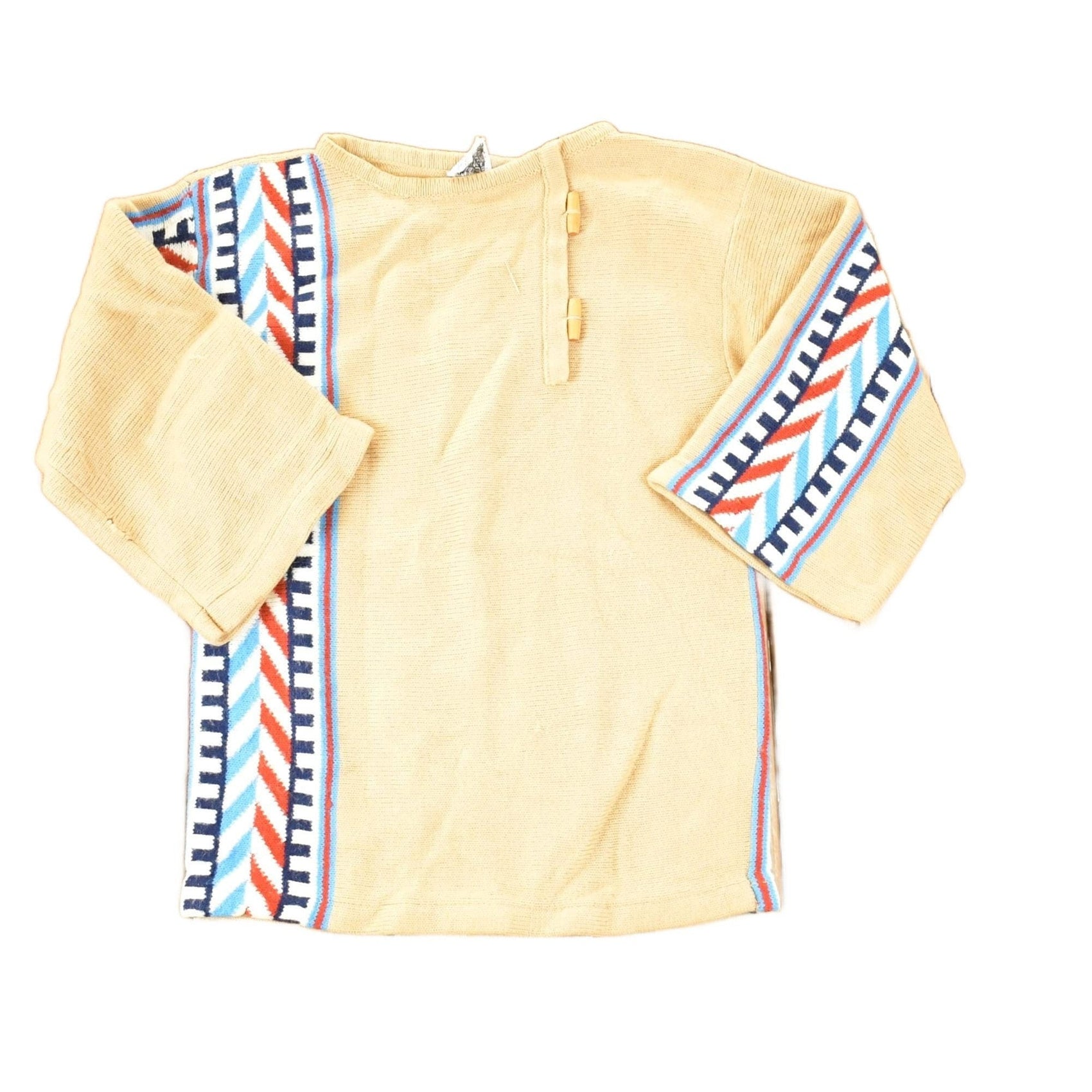 Vintage 1970s CariKnits Toggle Button Aztec Crewneck Sweater Women's S from propervintagecanada