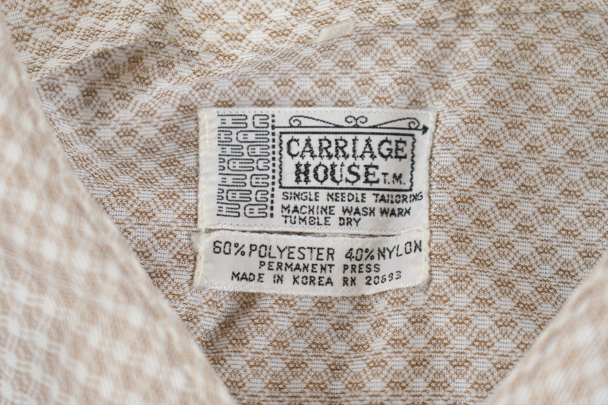 Vintage 1970s Carriage House Single Needle Button Up Shirt Men's Medium from propervintagecanada