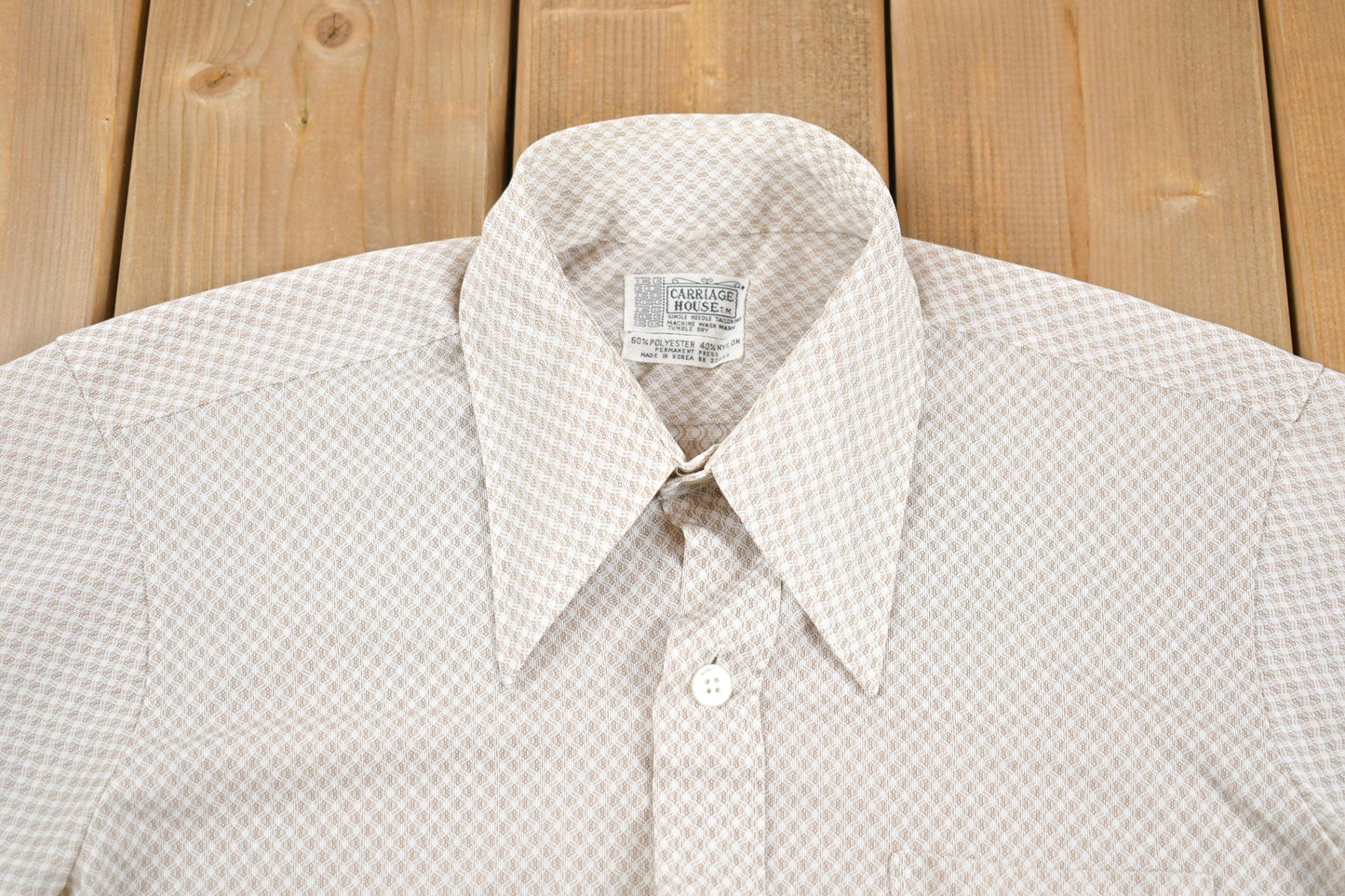 Vintage 1970s Carriage House Single Needle Button Up Shirt Men's Medium from propervintagecanada