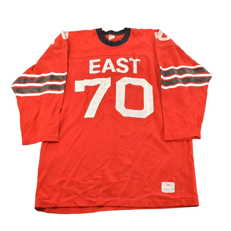Vintage 1970s Champion East #70 Football Jersey Men's XL from propervintagecanada
