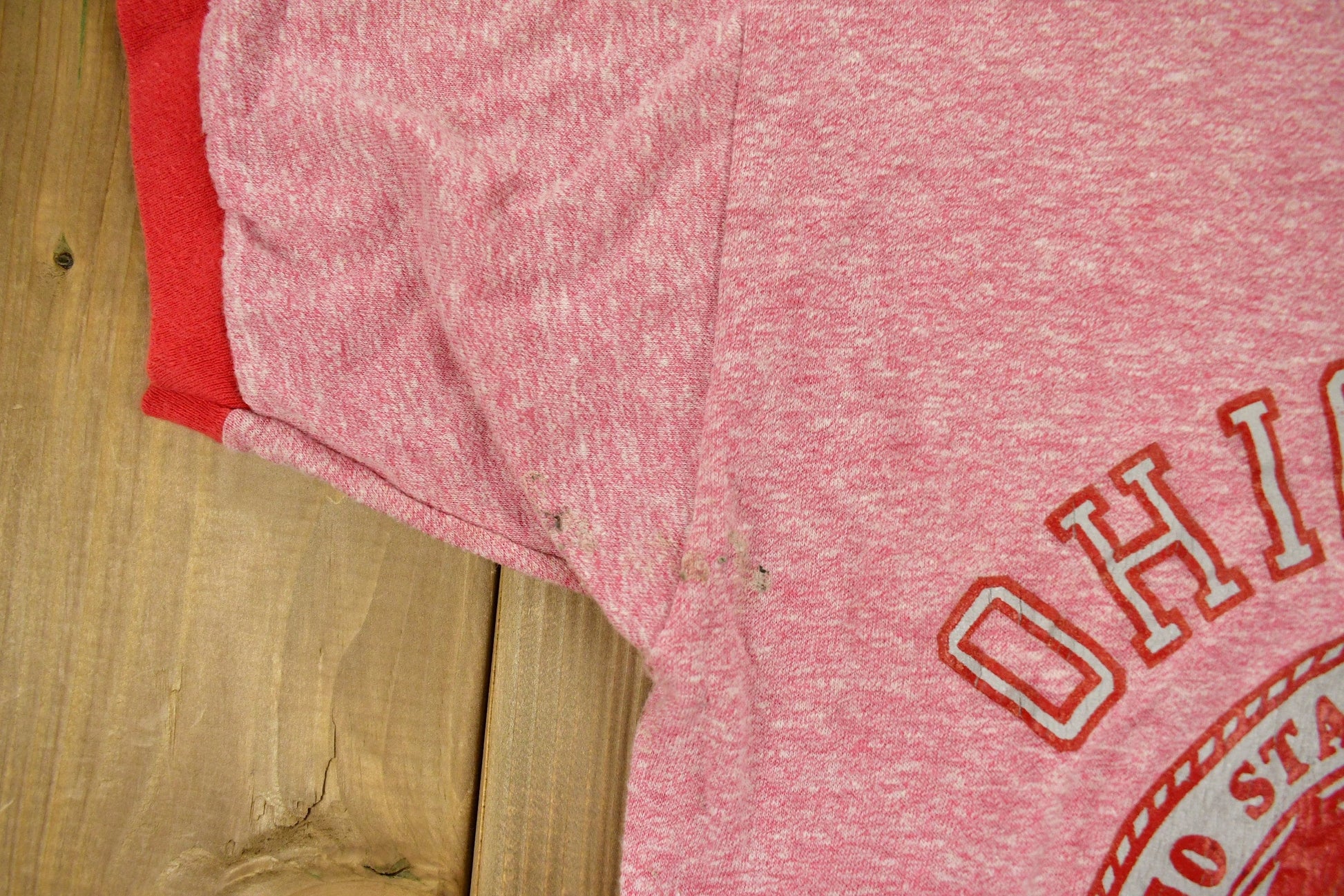 Vintage 1970s Champion University of Ohio State Collegiate Ringer T-Shirt Men's 2XS from propervintagecanada