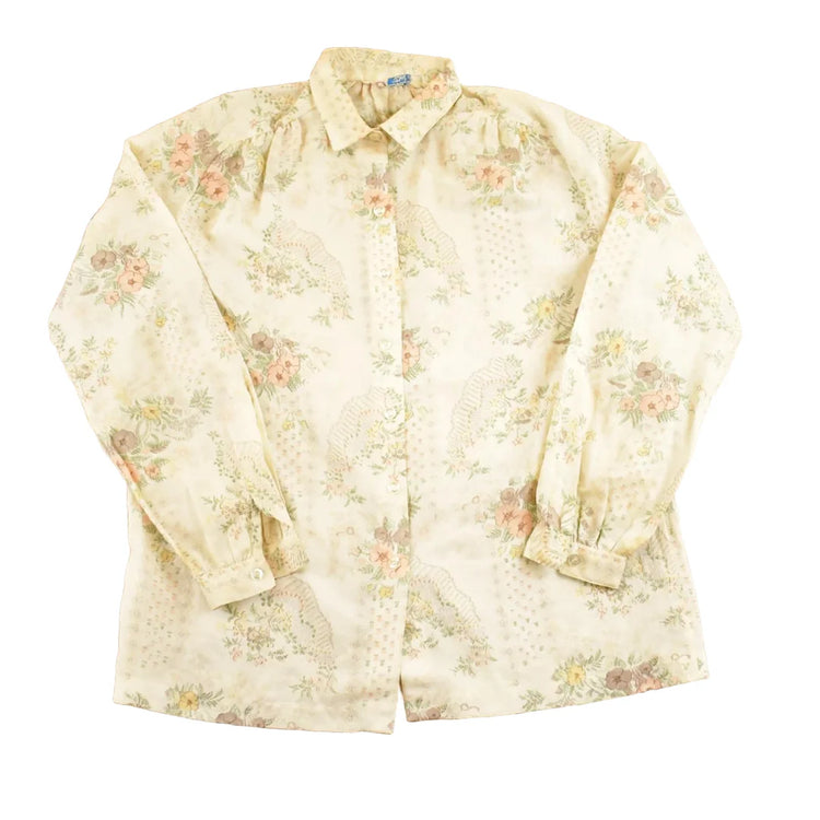 Vintage 1970s College Town AOP Floral Fancy Button Up Shirt Women's M from propervintagecanada