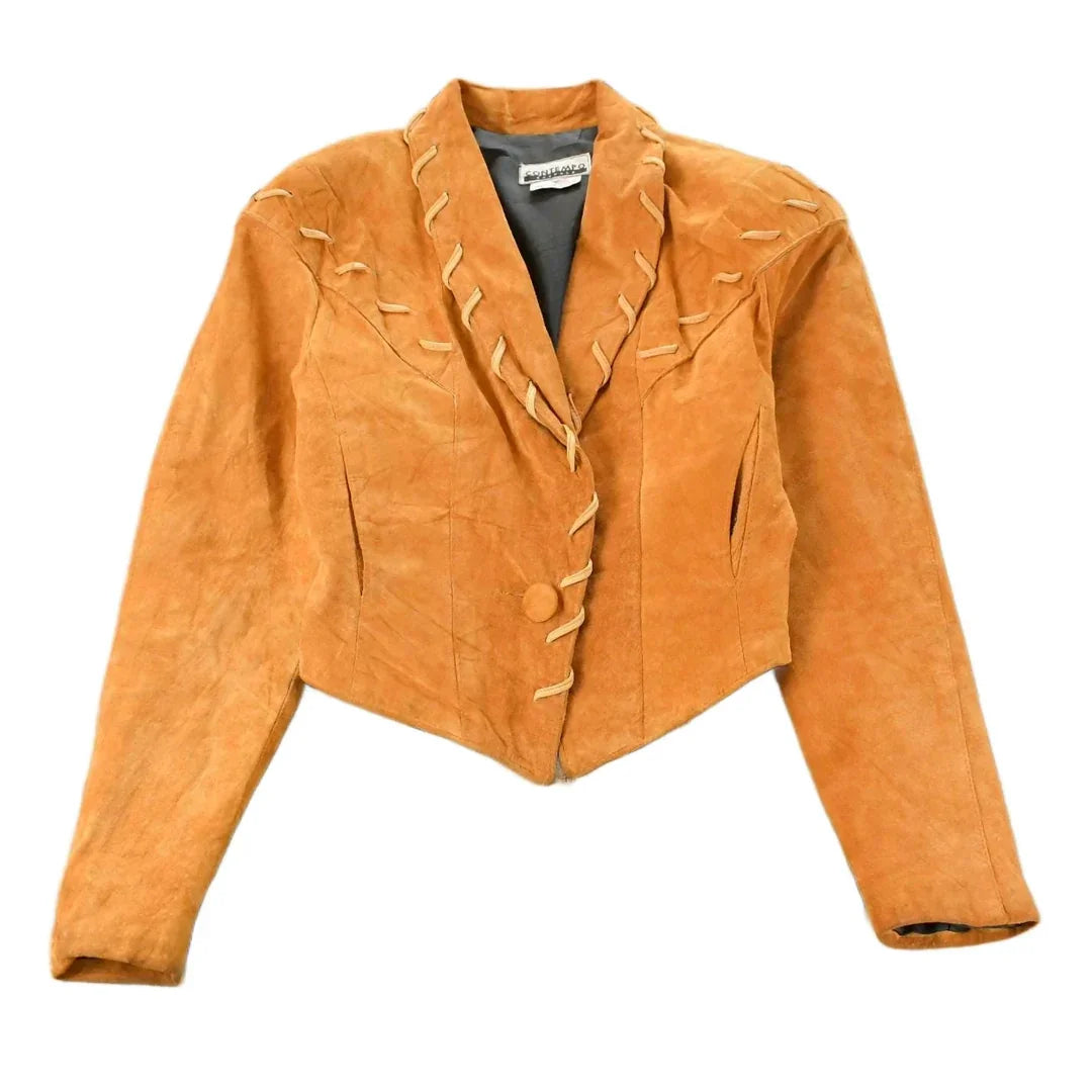 Vintage 1970s Contempo Casuals Leather Blazer Jacket Women's XS from propervintagecanada