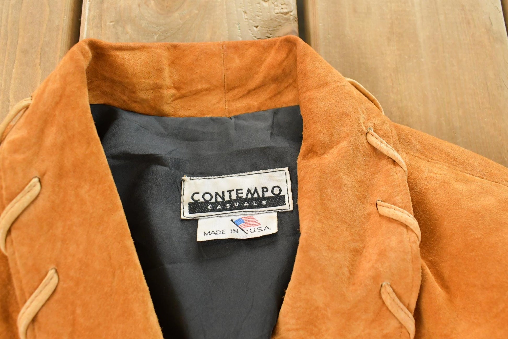 Vintage 1970s Contempo Casuals Leather Blazer Jacket Women's XS from propervintagecanada