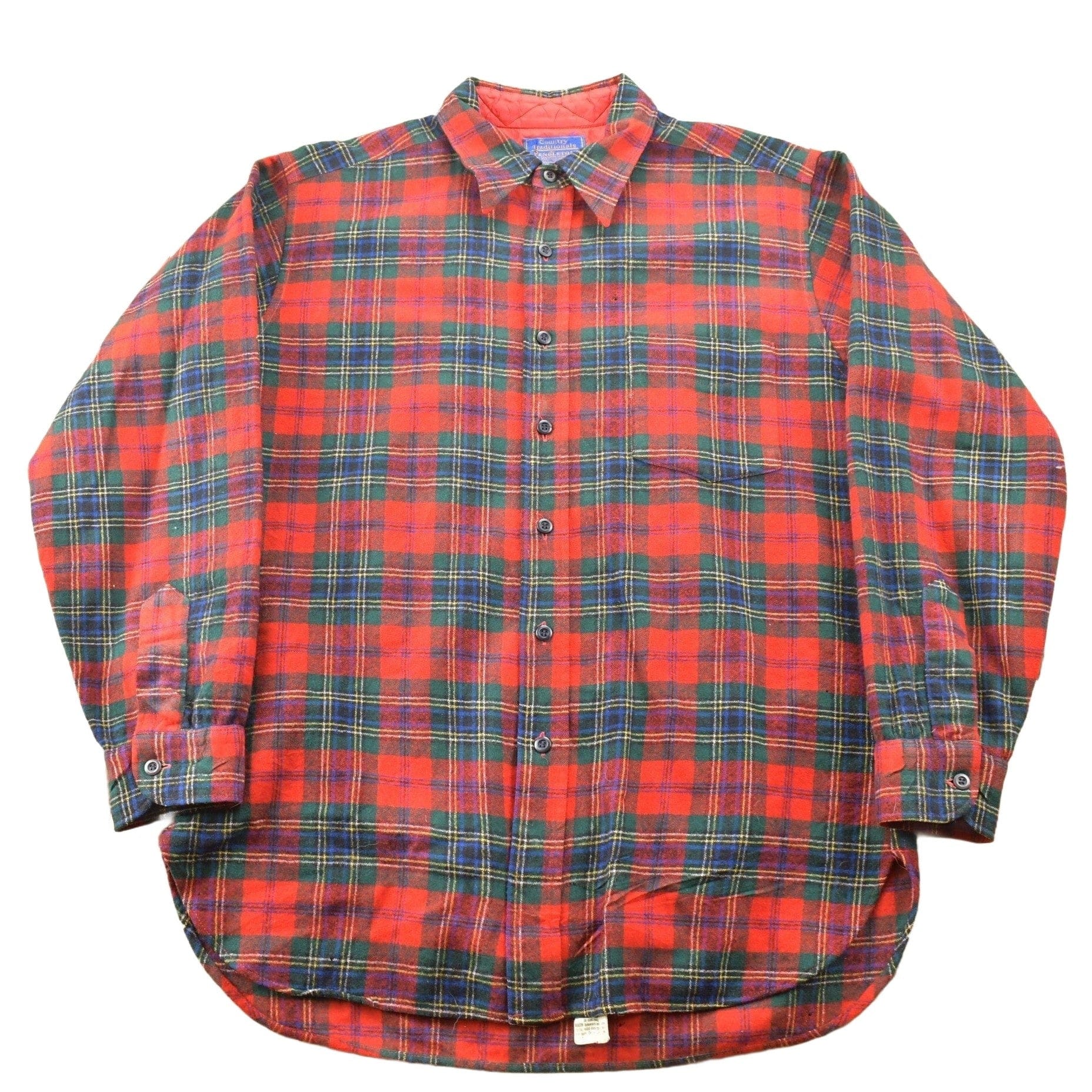 Vintage 1970s Country Traditionals Pendleton Plaid Button Up Board Shirt Men's Large from propervintagecanada
