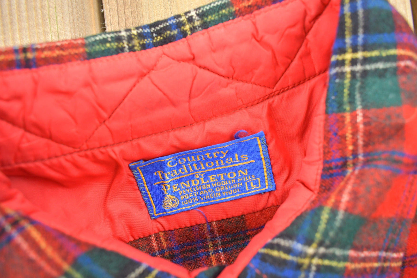 Vintage 1970s Country Traditionals Pendleton Plaid Button Up Board Shirt Men's Large from propervintagecanada