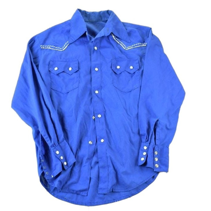 Vintage 1970s Cowboy Button Up Shirt / Vintage Flannel / Plaid Button Up / Cowboy Shirt / Preppy Button Up from propervintagecanada