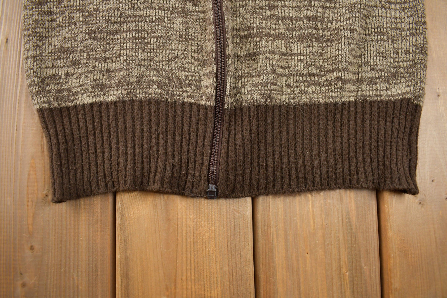 Vintage 1970s Cowboy Suede Full Zip Knit Sweater Men's Small from propervintagecanada