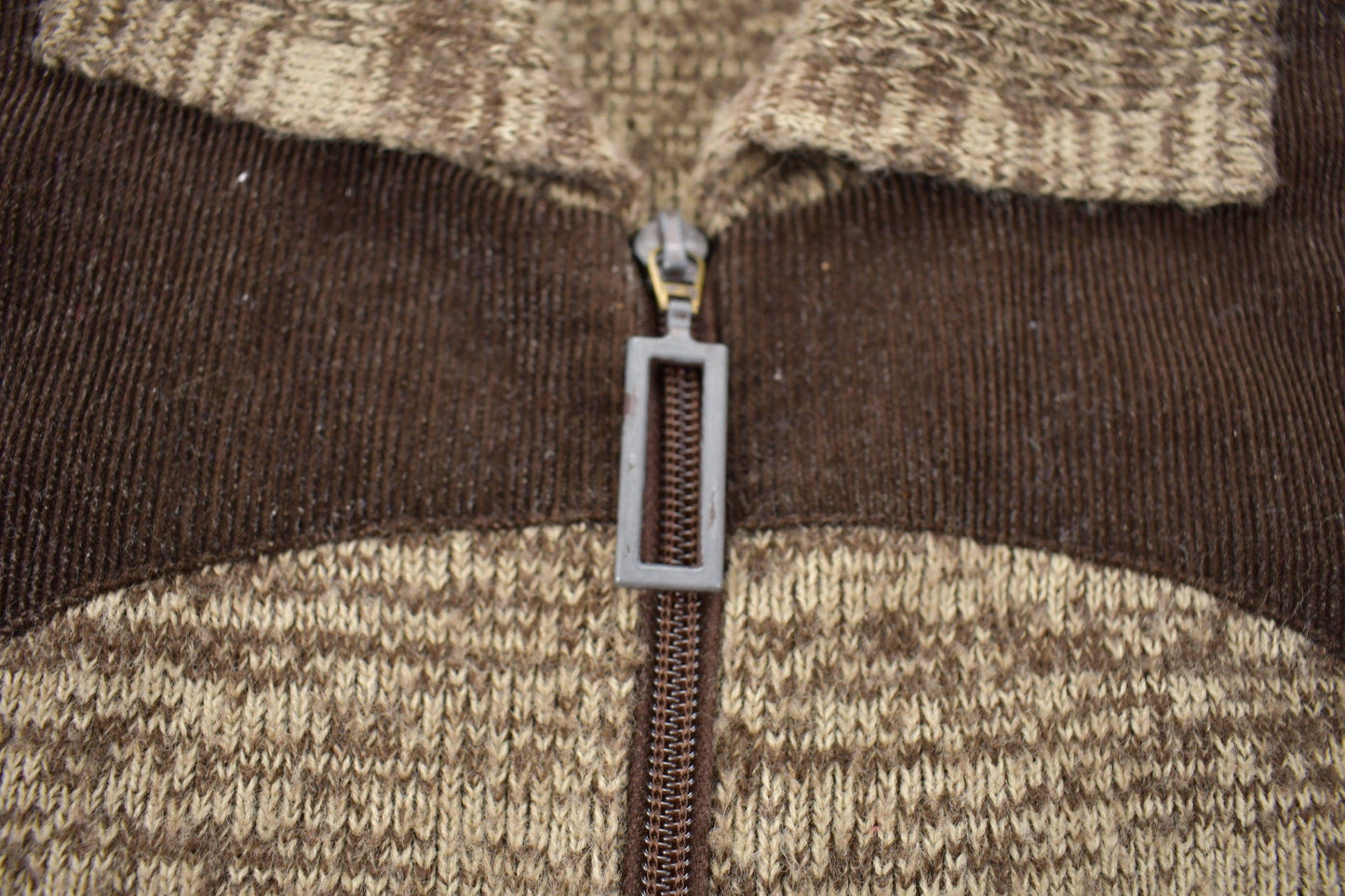 Vintage 1970s Cowboy Suede Full Zip Knit Sweater Men's Small from propervintagecanada