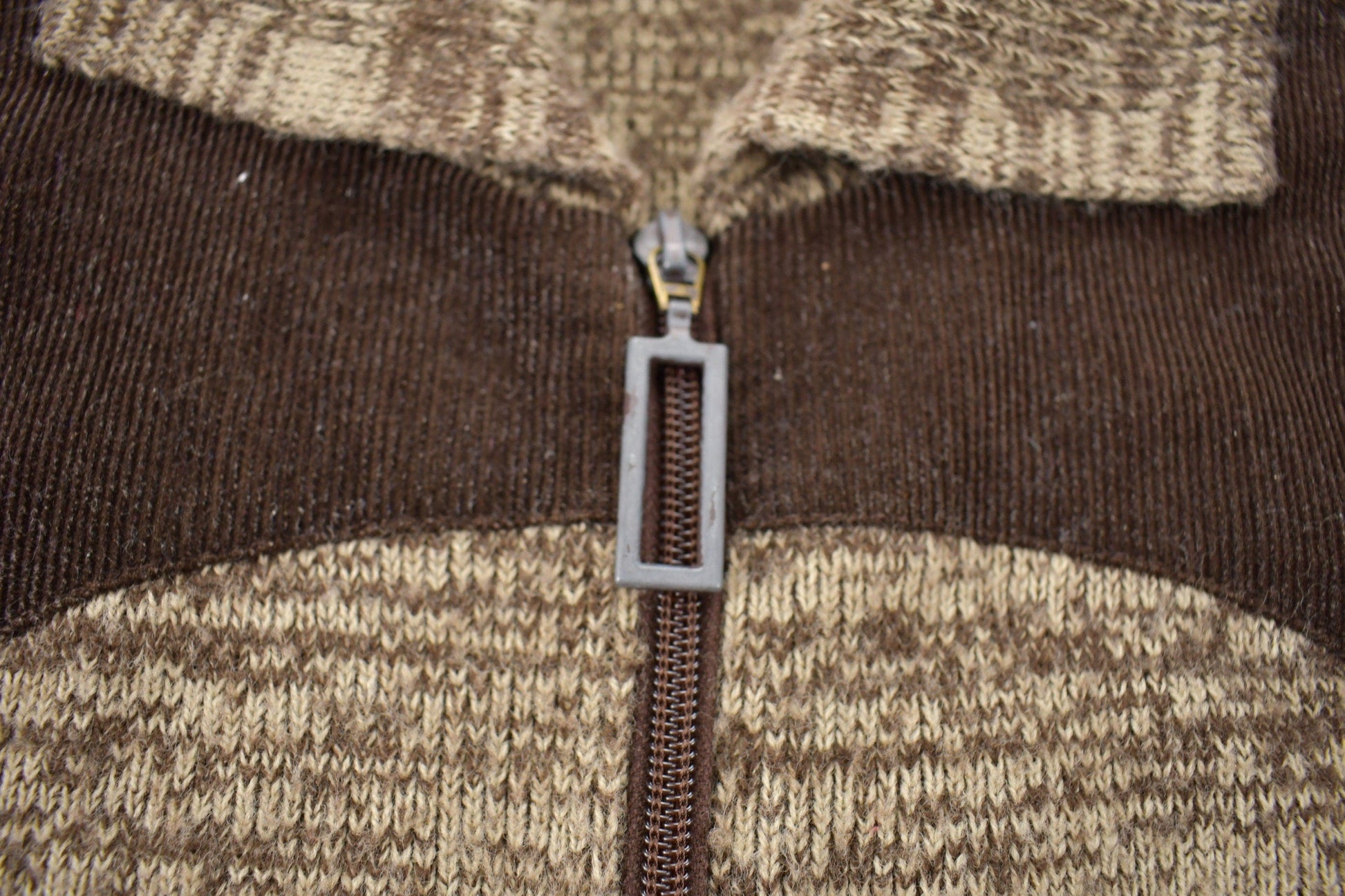 Vintage 1970s Cowboy Suede Full Zip Knit Sweater Men's Small from propervintagecanada