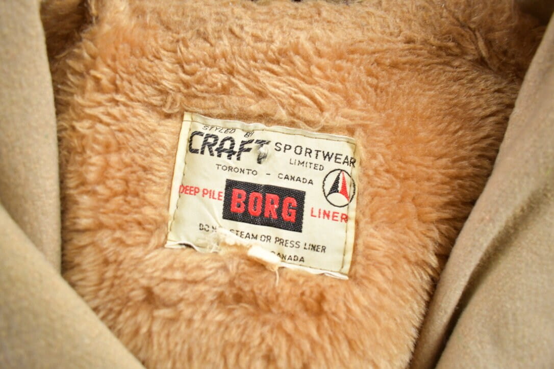Vintage 1970s Craft Sportswear 100% Wool Toggle Button Up Fur Lined Jacket Made In Canada from propervintagecanada