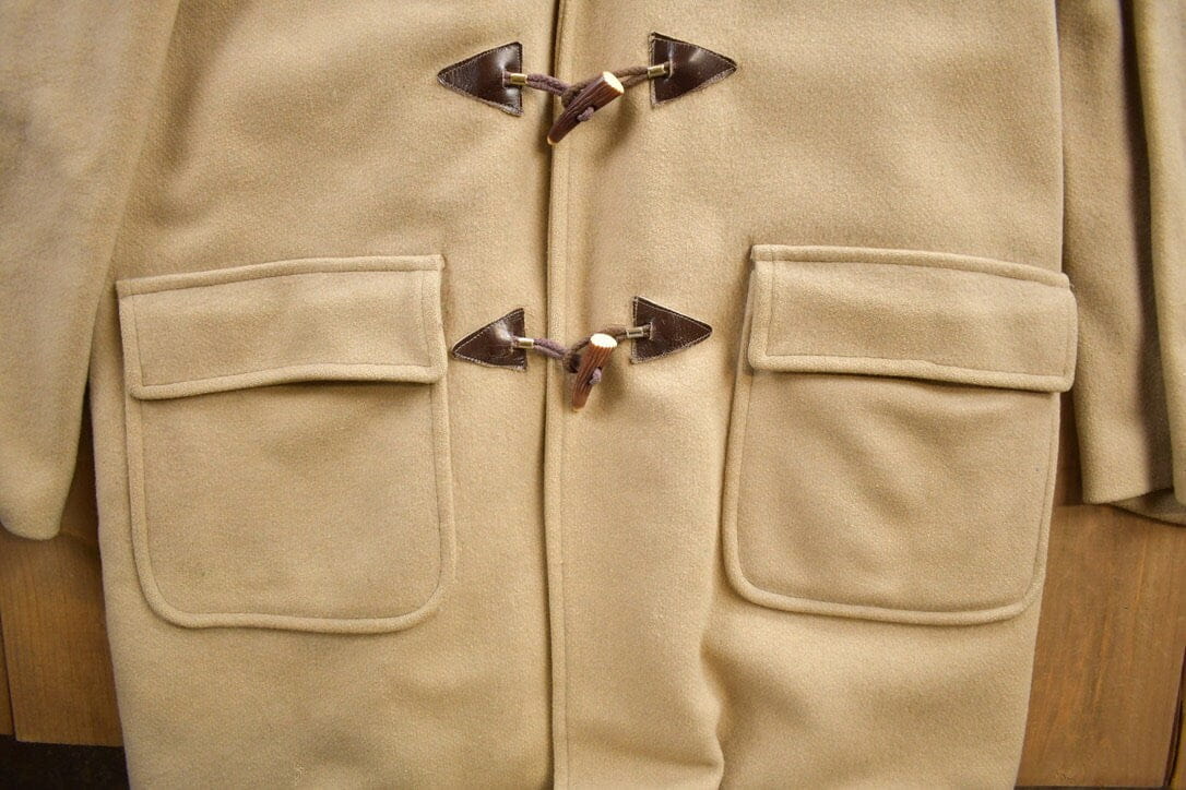 Vintage 1970s Craft Sportswear 100% Wool Toggle Button Up Fur Lined Jacket Made In Canada from propervintagecanada