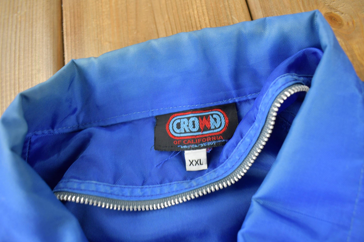 Vintage 1970s Crown Striped Windbreaker Jacket Size XXL Made In USA from propervintagecanada