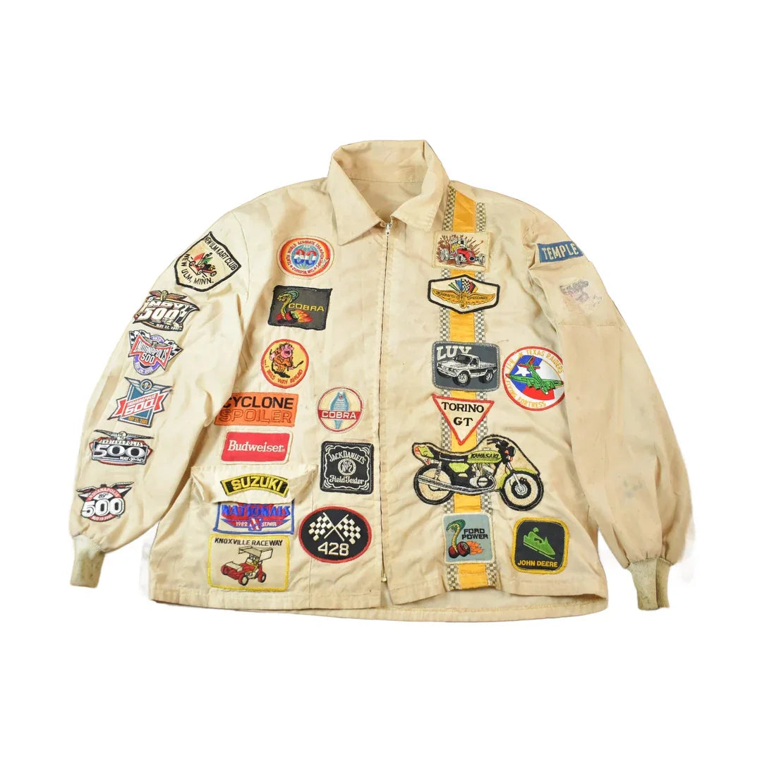Vintage 1970s Custom Racing Patchwork Jacket from propervintagecanada