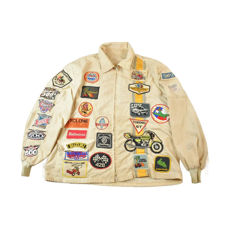 Vintage 1970s Custom Racing Patchwork Jacket from propervintagecanada