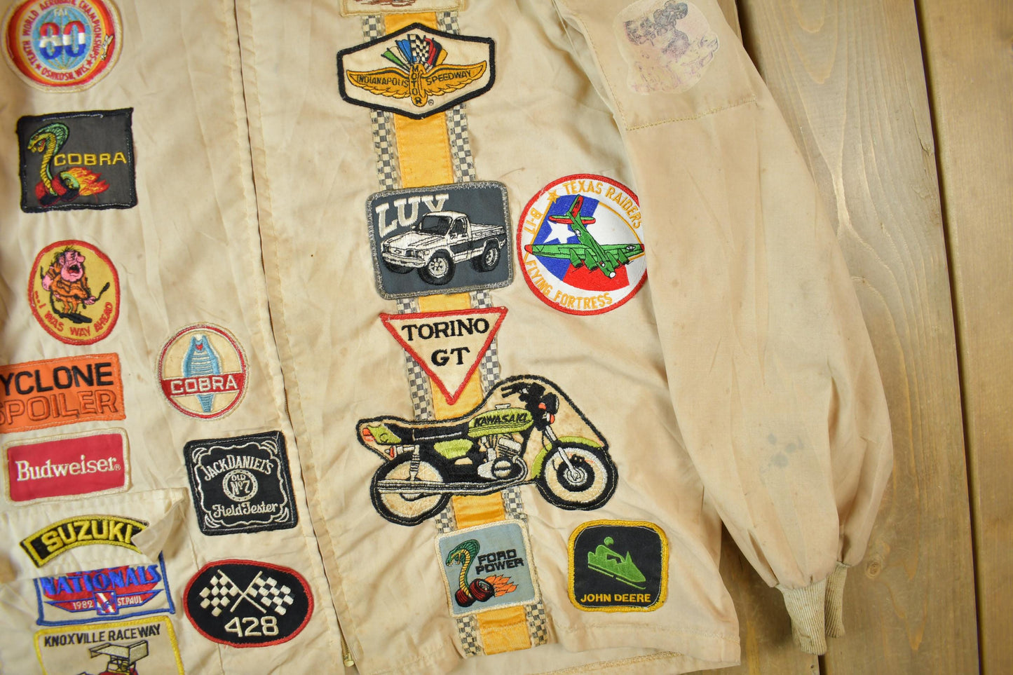 Vintage 1970s Custom Racing Patchwork Jacket from propervintagecanada