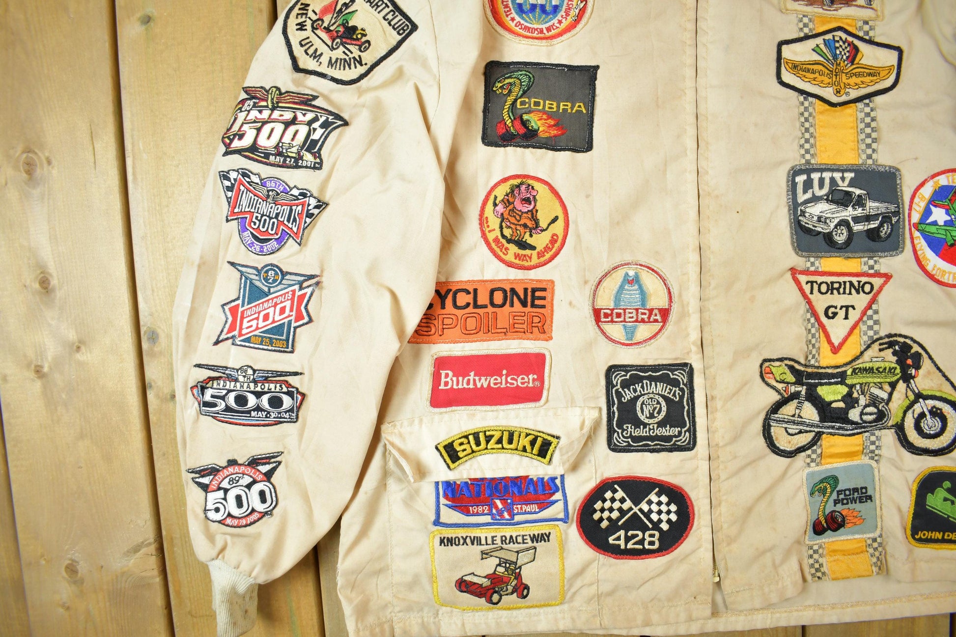 Vintage 1970s Custom Racing Patchwork Jacket from propervintagecanada
