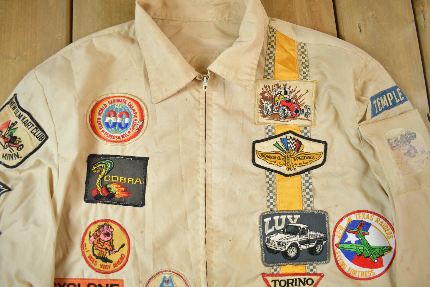 Vintage 1970s Custom Racing Patchwork Jacket from propervintagecanada