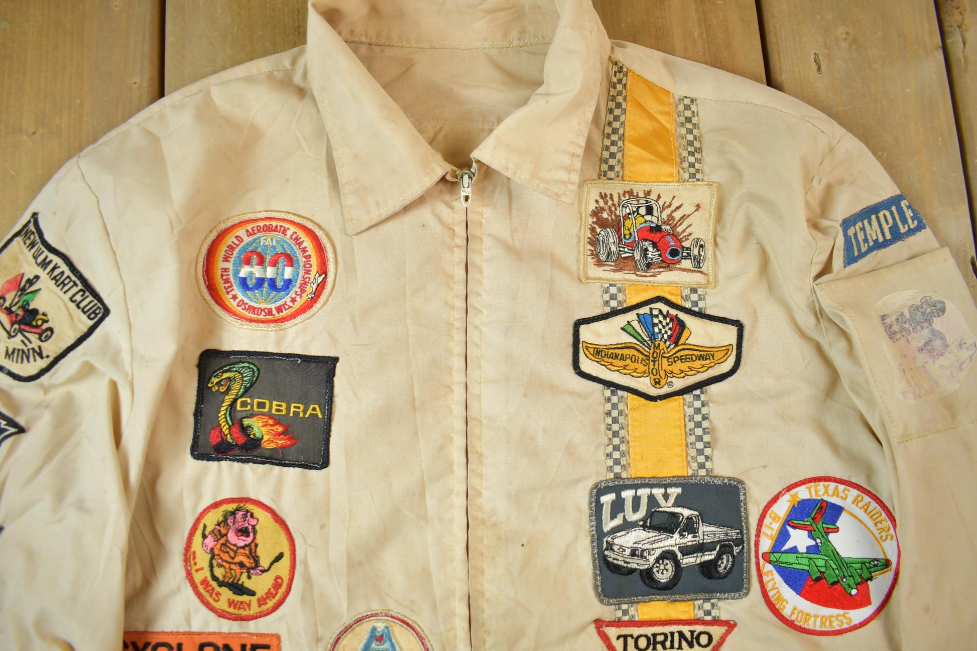 Vintage 1970s Custom Racing Patchwork Jacket from propervintagecanada