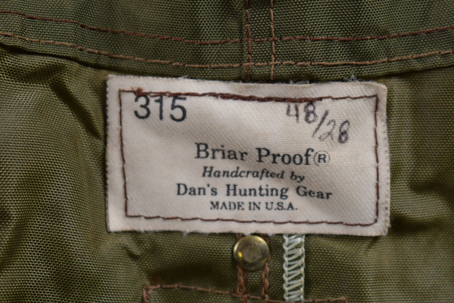 Vintage 1970s Dans Briar Proof Hunting Overalls from propervintagecanada
