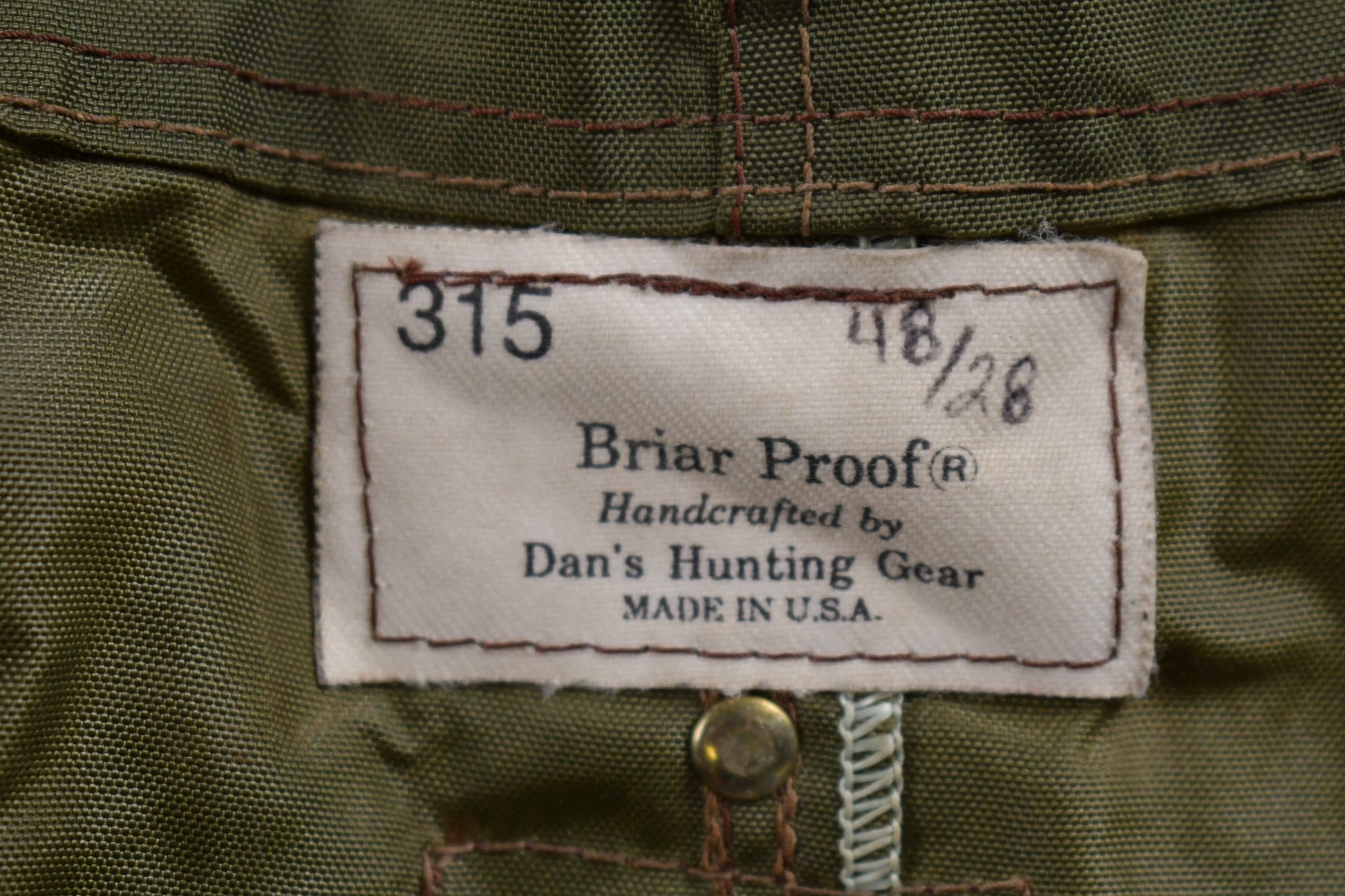 Vintage 1970s Dans Briar Proof Hunting Overalls from propervintagecanada