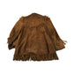 Vintage 1970s Dark Brown Suede Fringe Leather Jacket Men's Medium from propervintagecanada