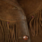 Vintage 1970s Dark Brown Suede Fringe Leather Jacket Men's Medium from propervintagecanada