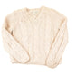 Vintage 1970s Daytons Hand Cable Knit V Neck Sweater Women's S from propervintagecanada