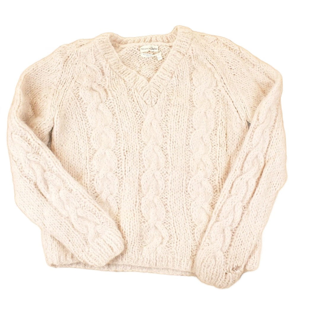 Vintage 1970s Daytons Hand Cable Knit V Neck Sweater Women's S from propervintagecanada