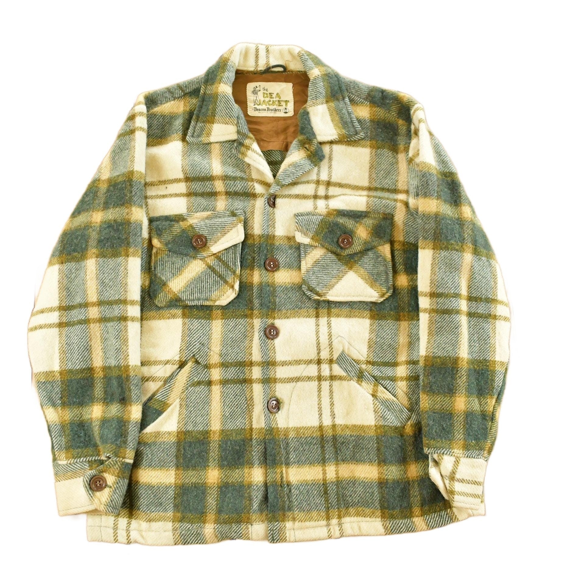 Vintage 1970s Deacon Brothers Flannel Shirt Jacket Men's Medium from propervintagecanada