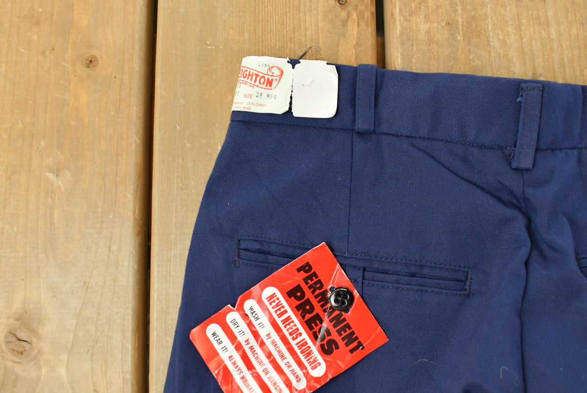 Vintage 1970s Deadstock Creighton Pleated Chino Trousers Men's Pants 27 x 34 from propervintagecanada