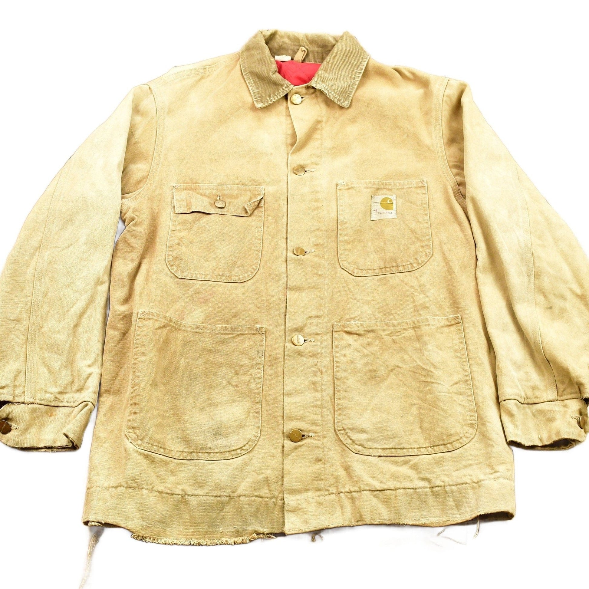 Vintage 1970s Distressed Carhartt Chore Coat Men's Large from propervintagecanada