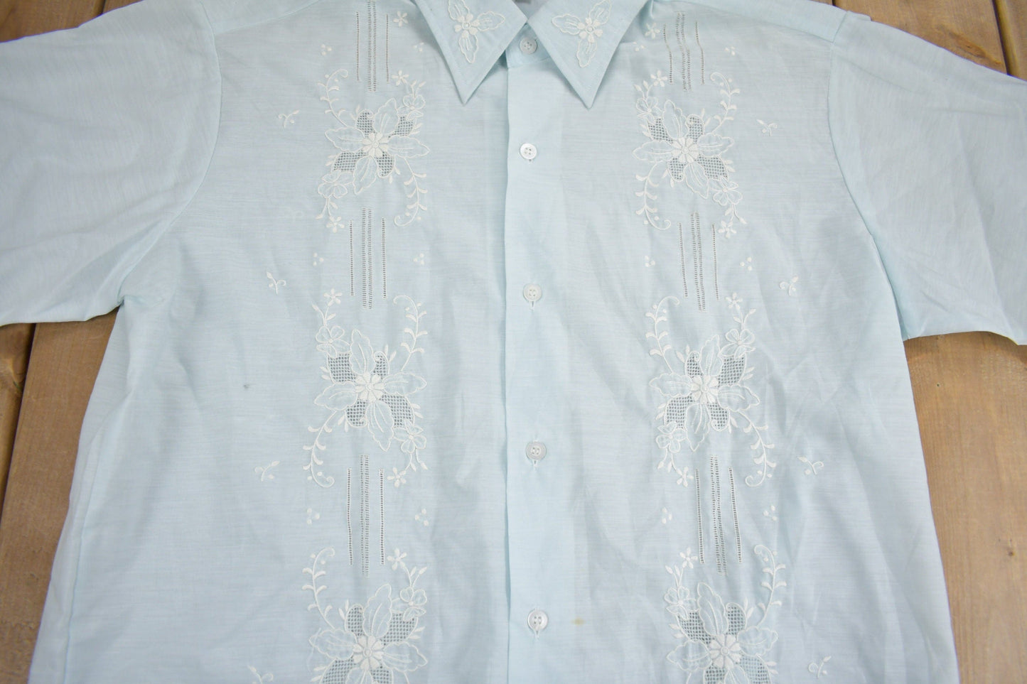 Vintage 1970s Double Red Horse Embroidered Button Up Shirt Men's Large from propervintagecanada