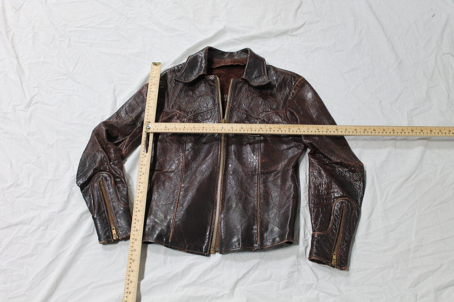 Vintage 1970s East West Musical Instruments Leather Motorcycle Jacket from propervintagecanada