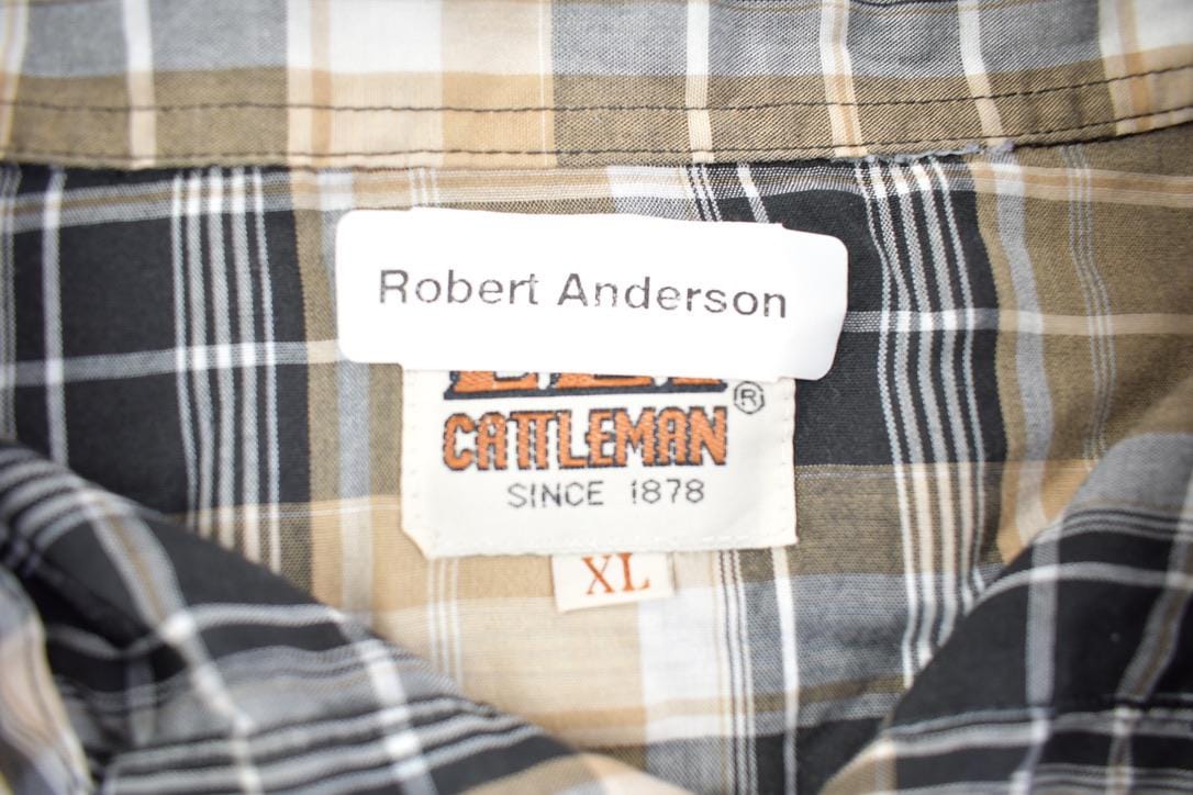 Vintage 1970s Elk Cattleman Western Plaid Button Up Men's Medium from propervintagecanada