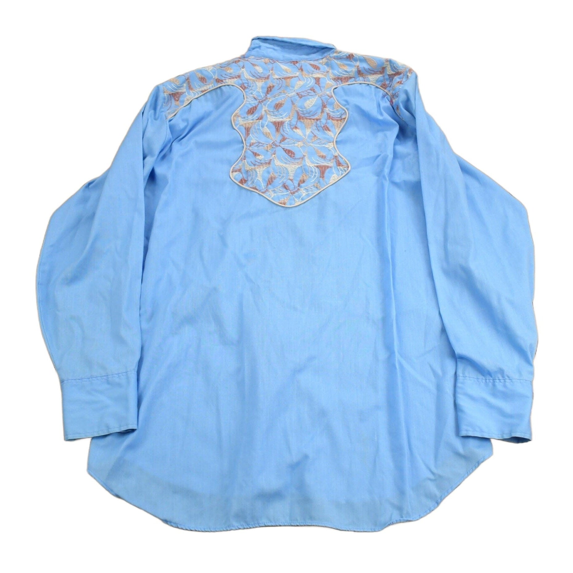 Vintage 1970s Ely Plains Embroidered Western Cowboy Style Button Up Shirt Men's Large from propervintagecanada