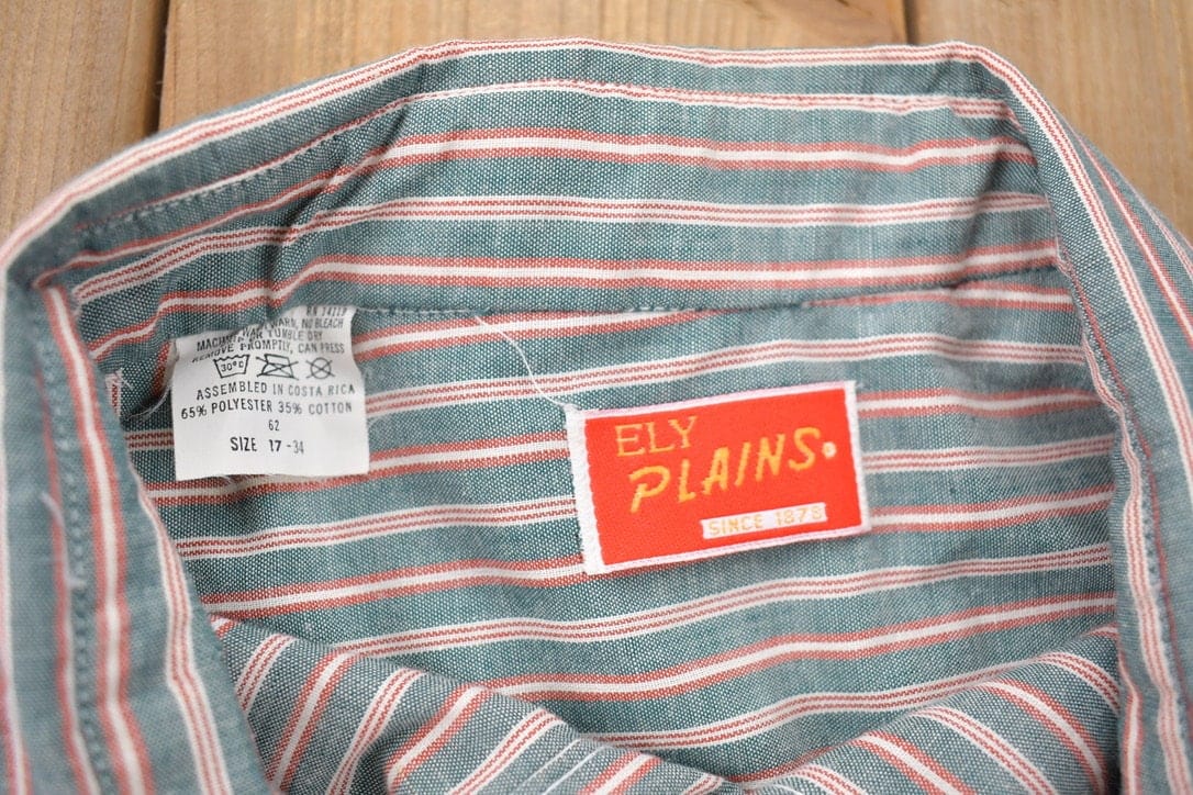Vintage 1970s Ely Plains Embroidered Western Cowboy Style Button Up Shirt Men's XL from propervintagecanada