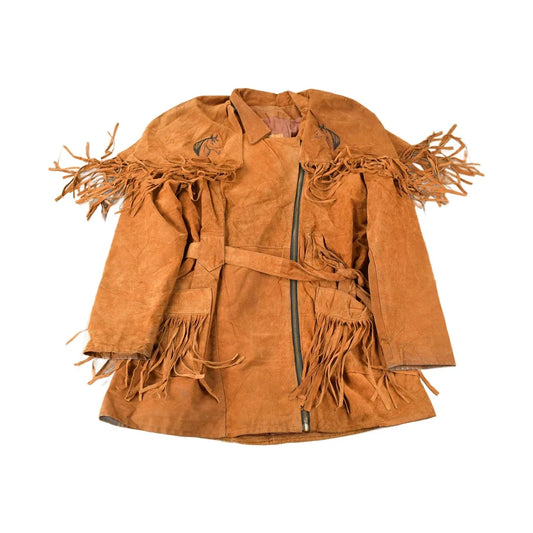 Vintage 1970s Embroidered Horse Fringe Leather Jacket from propervintagecanada