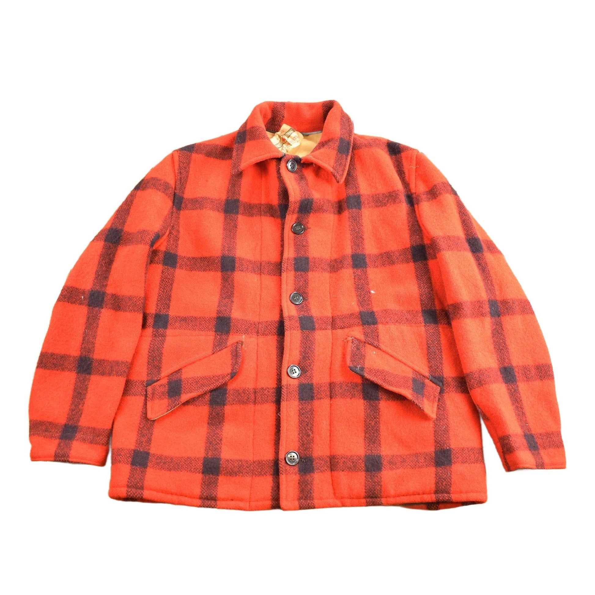 Vintage 1970s Falcon Brand 100% Wool Buffalo Plaid Jacket Men's Large from propervintagecanada