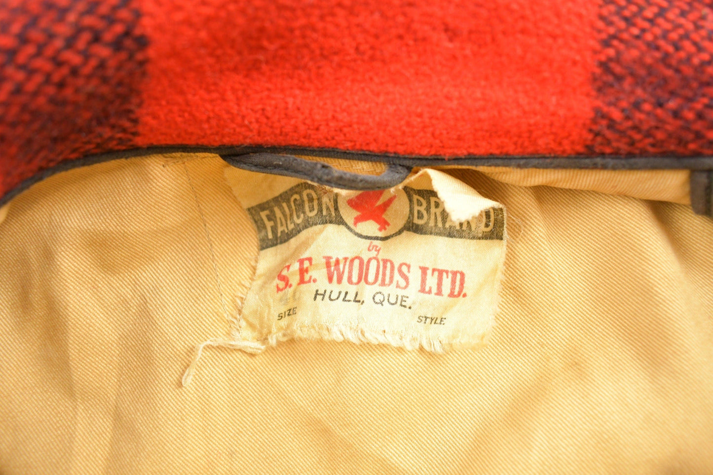 Vintage 1970s Falcon Brand 100% Wool Buffalo Plaid Jacket Men's Large from propervintagecanada