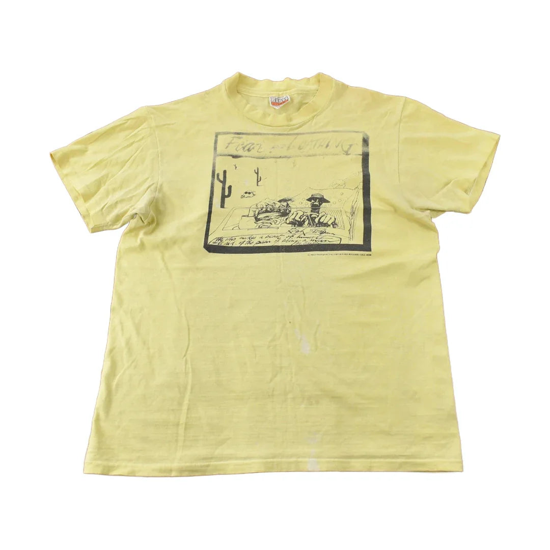 Vintage 1970S Fear and Loathing In Las Vegas Single Stitch Graphic T Shirt Made In USA Size Large from propervintagecanada